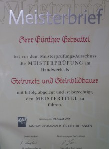 Meisterbrief_Günther_Gebsattel